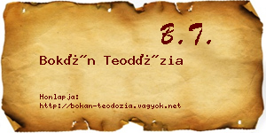 Bokán Teodózia névjegykártya
